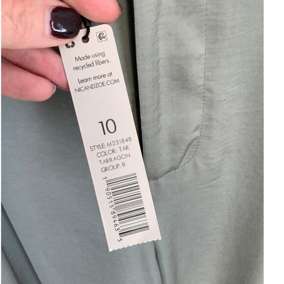 Nic + Zoe Soft Drape Wide-Leg Pant In Tarragon NWT size 10 - Picture 4 of 9